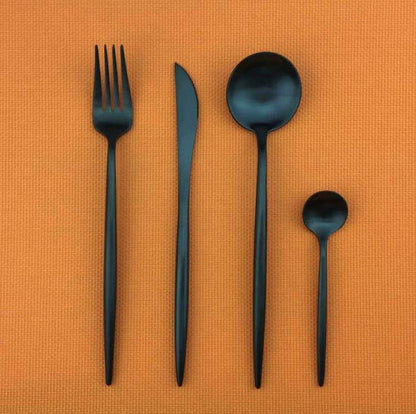 Couverts en Acier Inoxydable Noir | Ensemble Élégant pour Dîner Sophistiqué