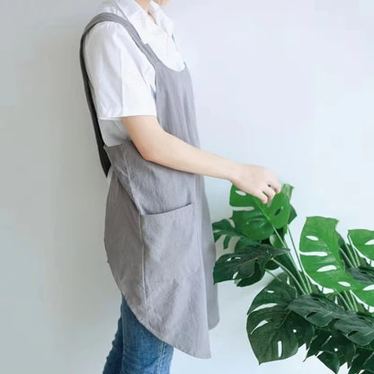 Tablier croisé en coton mélangé - cuisine et jardin sans contrainte