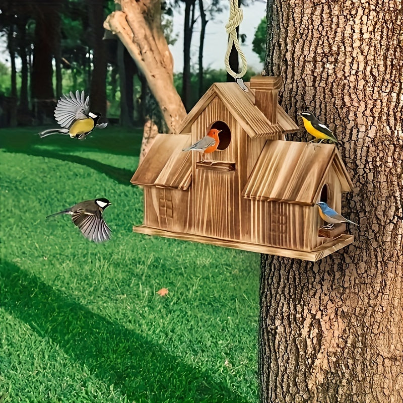 Mangeoire à Oiseaux en Bois Rustique | Attire Divers Oiseaux avec Style