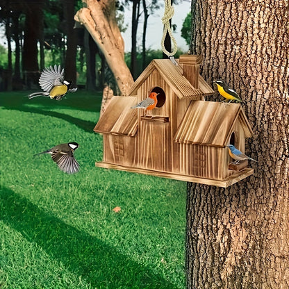 Mangeoire à Oiseaux en Bois Rustique | Attire Divers Oiseaux avec Style