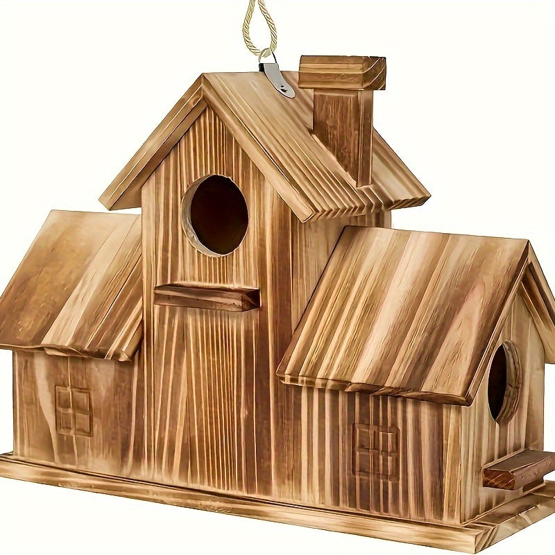 Mangeoire à Oiseaux en Bois Rustique | Attire Divers Oiseaux avec Style