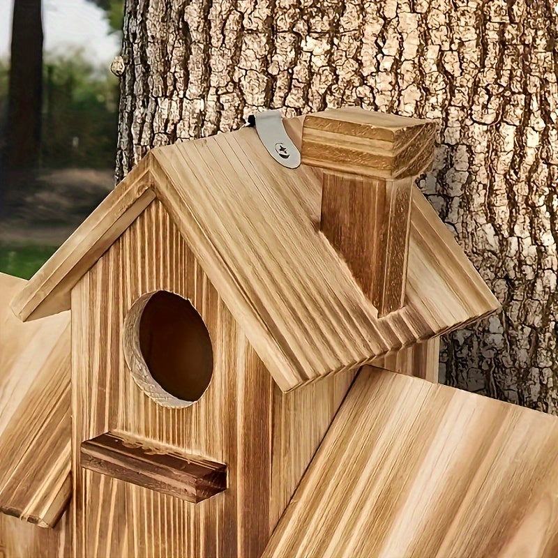 Mangeoire à Oiseaux en Bois Rustique | Attire Divers Oiseaux avec Style