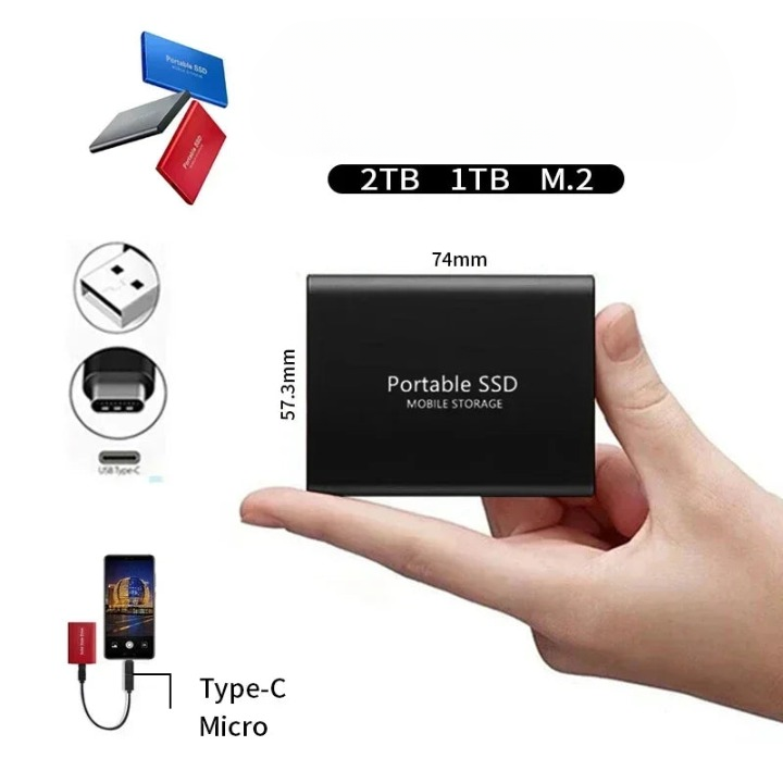 SSD Externe Portable Haute Vitesse | Stockage Sécurisé et Compact