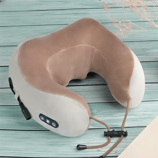Coussin de Cou Massant Chauffant | Confort Ergonomique et Détente en Voyage