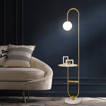 Lampe sur Pied Scandinave avec Table | Éclairage Dimmable et Élégance Minimaliste