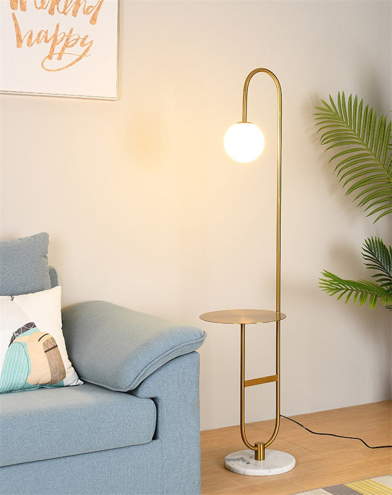Lampe sur Pied Scandinave avec Table | Éclairage Dimmable et Élégance Minimaliste