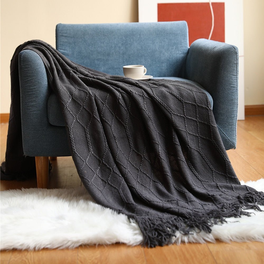 Couverture Tricotée Douillette pour Canapé | Style Scandinave et Confort Optimal