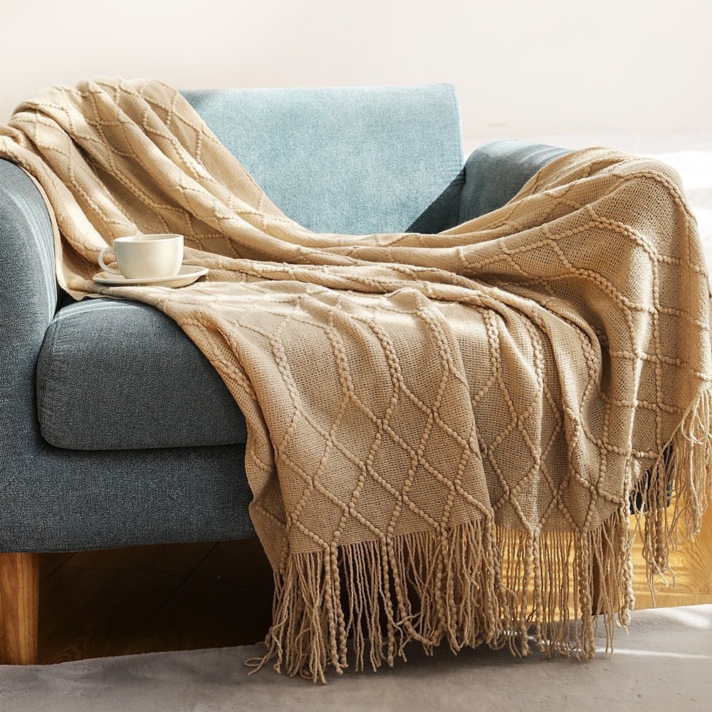 Couverture Tricotée Douillette pour Canapé | Style Scandinave et Confort Optimal