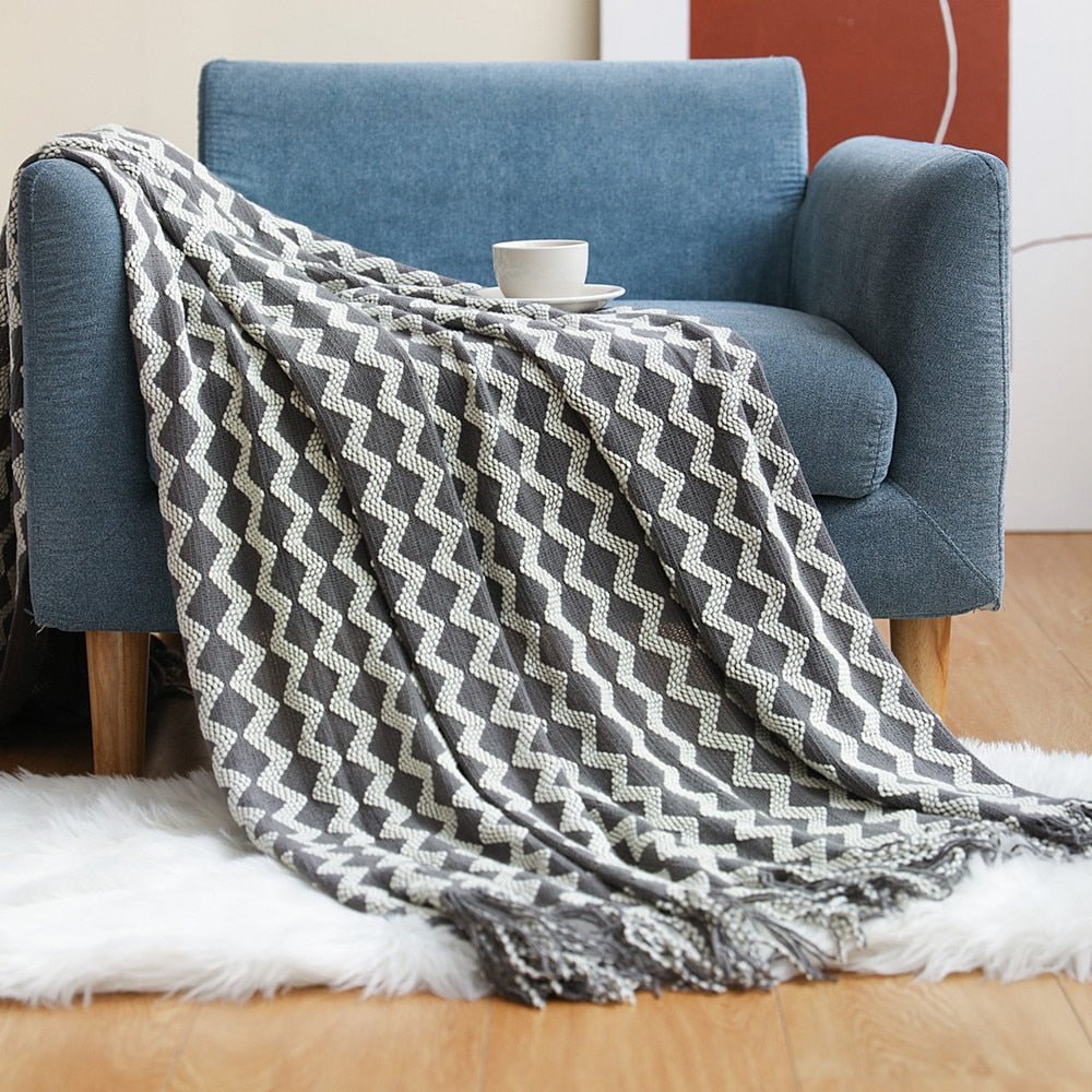 Couverture Tricotée Douillette pour Canapé | Style Scandinave et Confort Optimal
