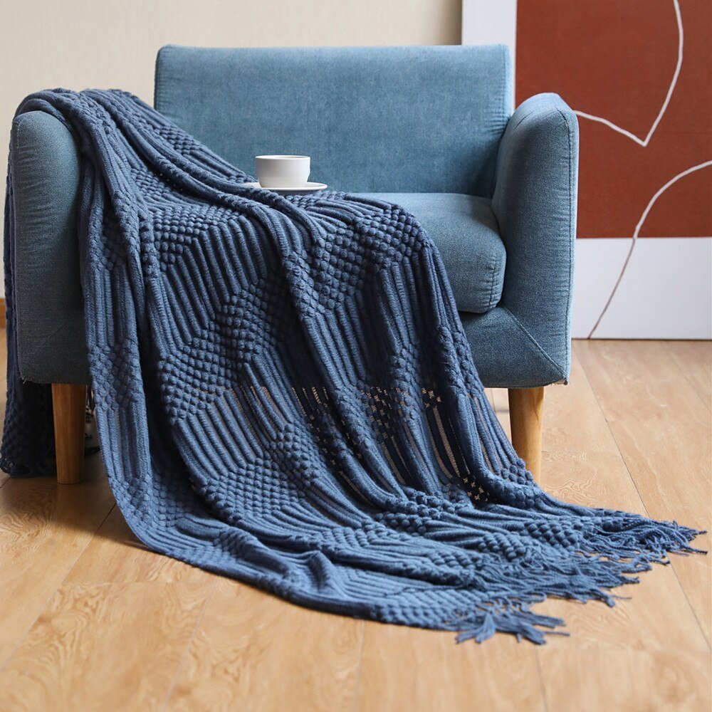 Couverture Tricotée Douillette pour Canapé | Style Scandinave et Confort Optimal