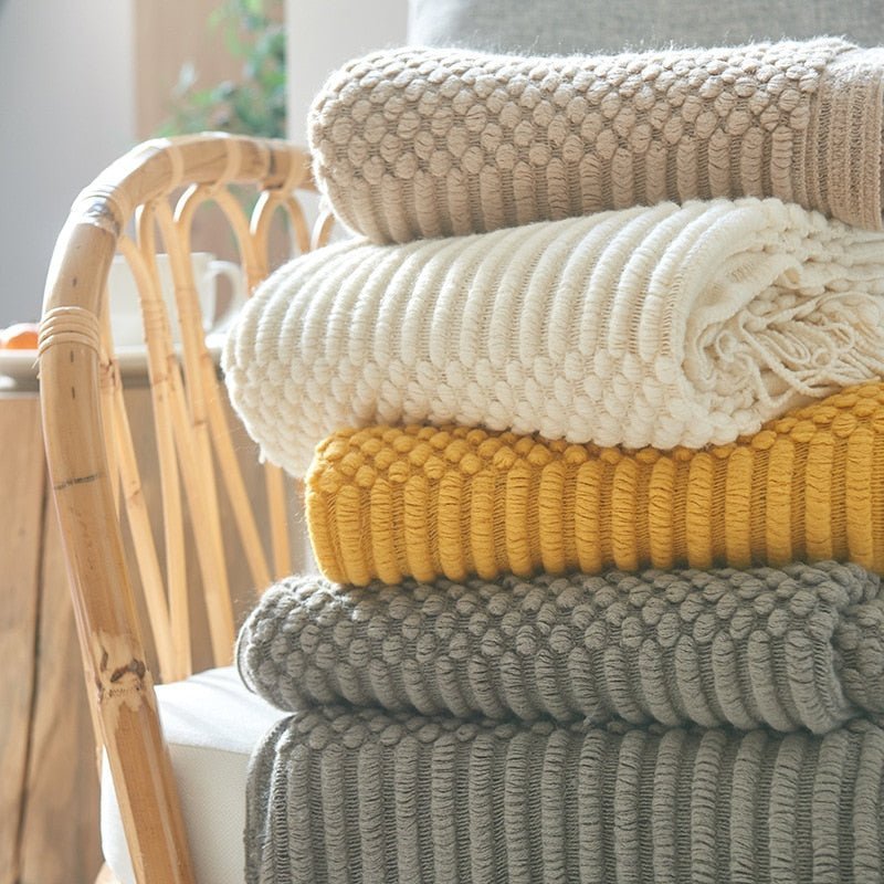Couverture Tricotée Douillette pour Canapé | Style Scandinave et Confort Optimal