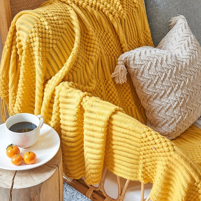 Couverture Tricotée Douillette pour Canapé | Style Scandinave et Confort Optimal