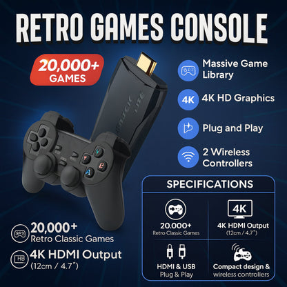 Console de jeu rétro 4K | Plus de 20 000 jeux classiques préchargés