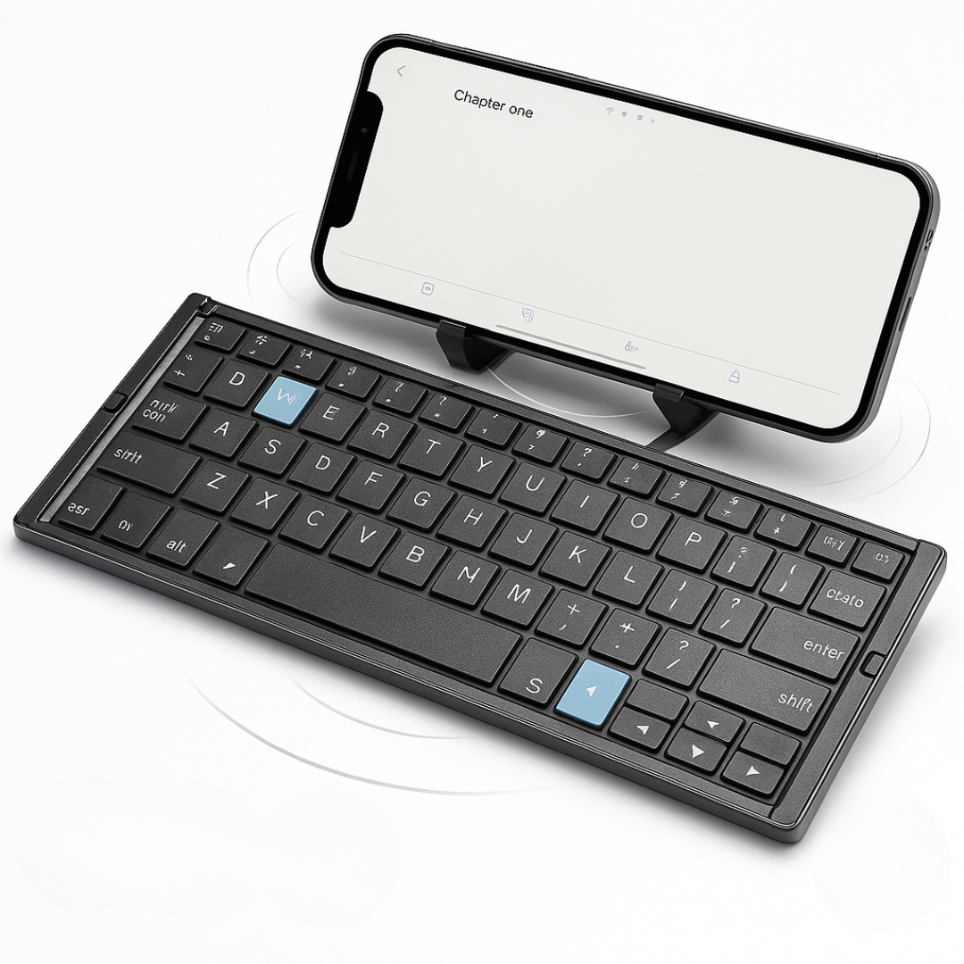 Clavier Bluetooth Pliable pour Tablette | Support Magnétique et Design Portable