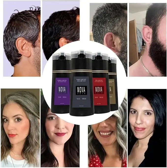 Shampooing Colorant Instantané pour Cheveux | Rafraîchit Couleur et Cache Racines Grises