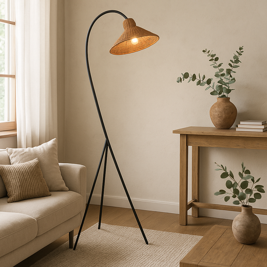 Lampe sur Pied en Bambou | Éclairage Élégant et Contemporain