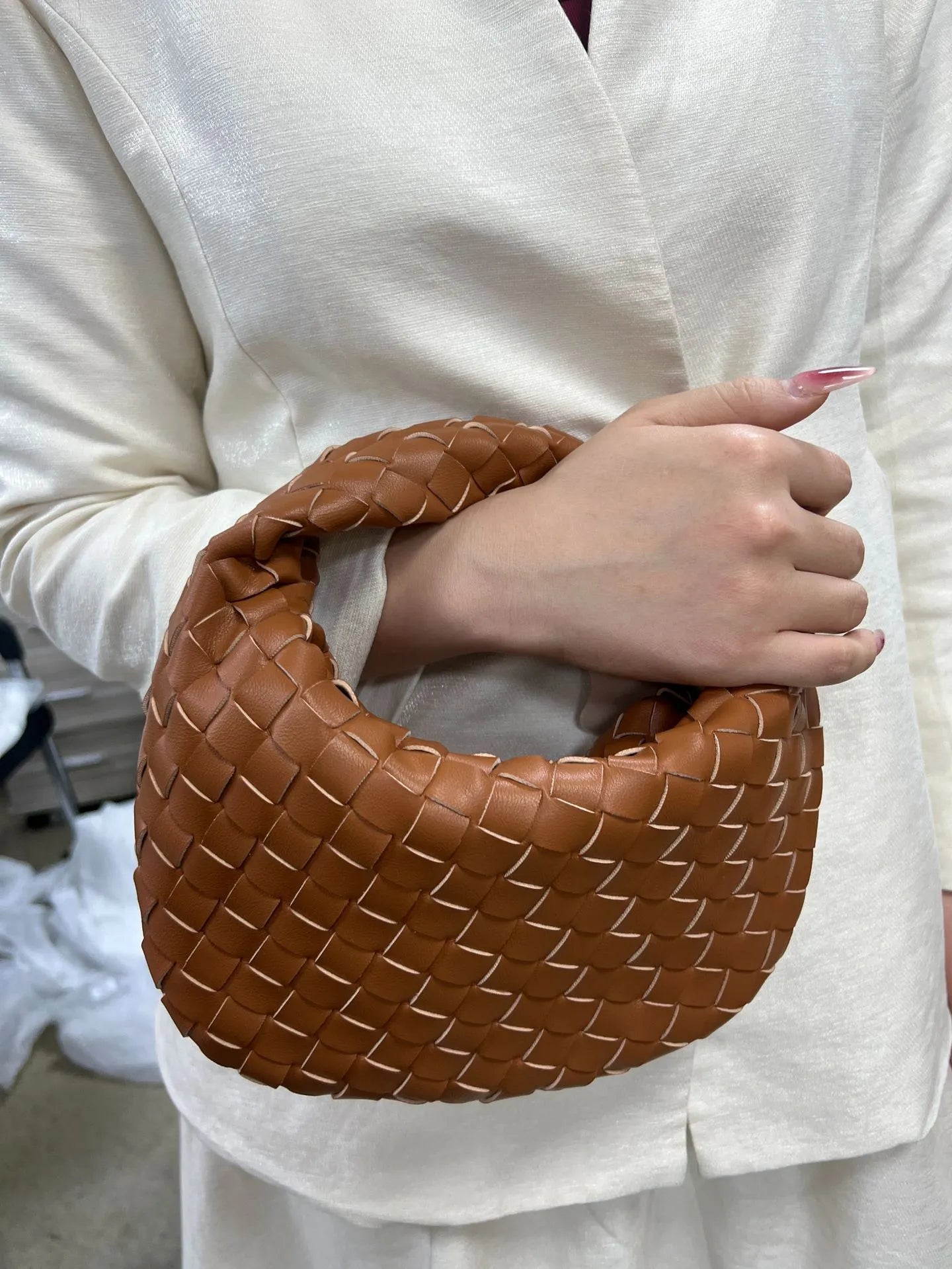 Sac à Main Tressé pour Femmes | Élégant et Spacieux en Polyuréthane