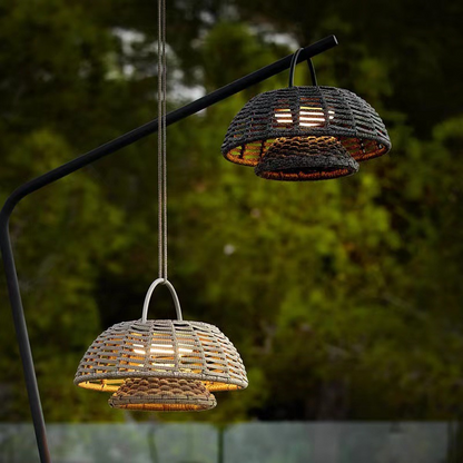 Lampe Suspendue en Bambou Écologique | Applique LED Résistante aux Intempéries