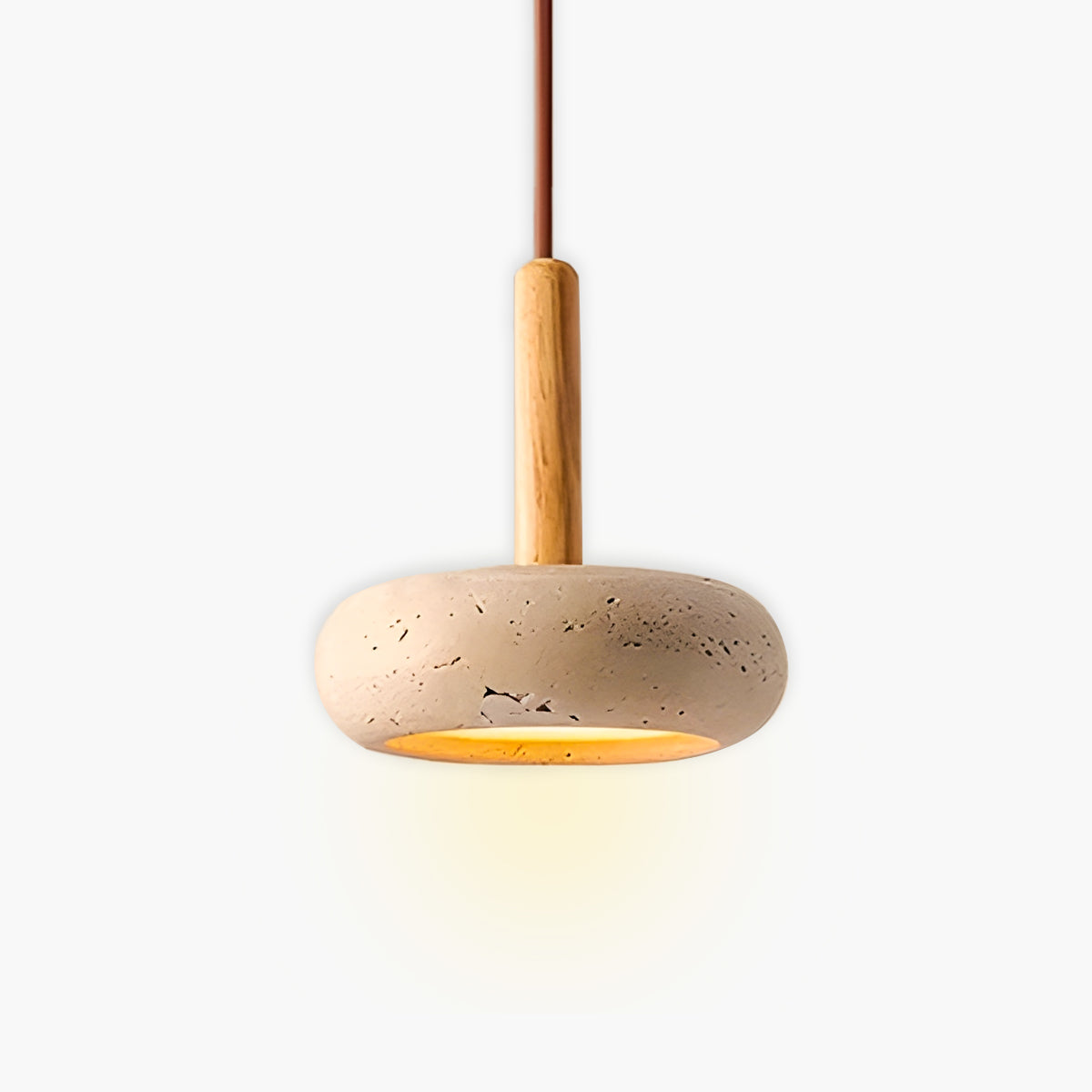 Lampe Suspendue en Travertin Jaune | Élégance et Charme Organique