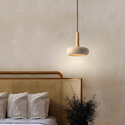 Lampe Suspendue en Travertin Jaune | Élégance et Charme Organique