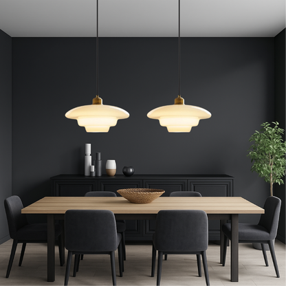 Lampe Pendante en Verre Laiton | Éclairage Élégant pour Espaces Modernes