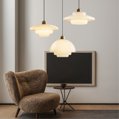 Lampe Pendante en Verre Laiton | Éclairage Élégant pour Espaces Modernes