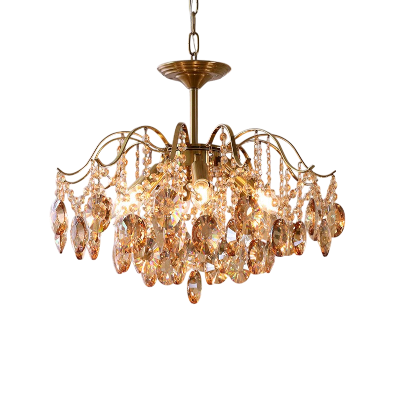 Lustre en Cristal Rétro | Élégance Vintage et Lumière Douce
