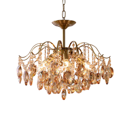 Lustre en Cristal Rétro | Élégance Vintage et Lumière Douce