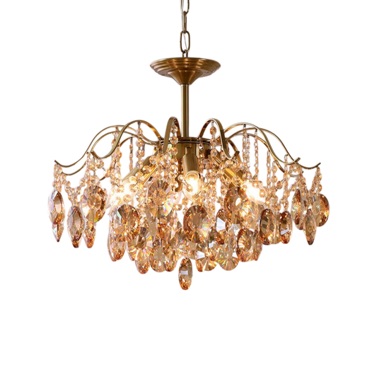 Lustre en Cristal Rétro | Élégance Vintage et Lumière Douce