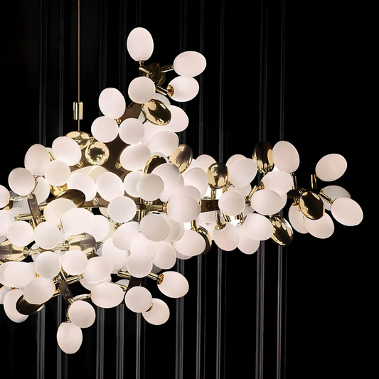 Lustre Floral Contemporain en Cristal | Éclairage Élégant et Accueillant