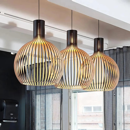 Luminaire Suspendu Scandinave | Élégance Minimaliste en Bois Naturel