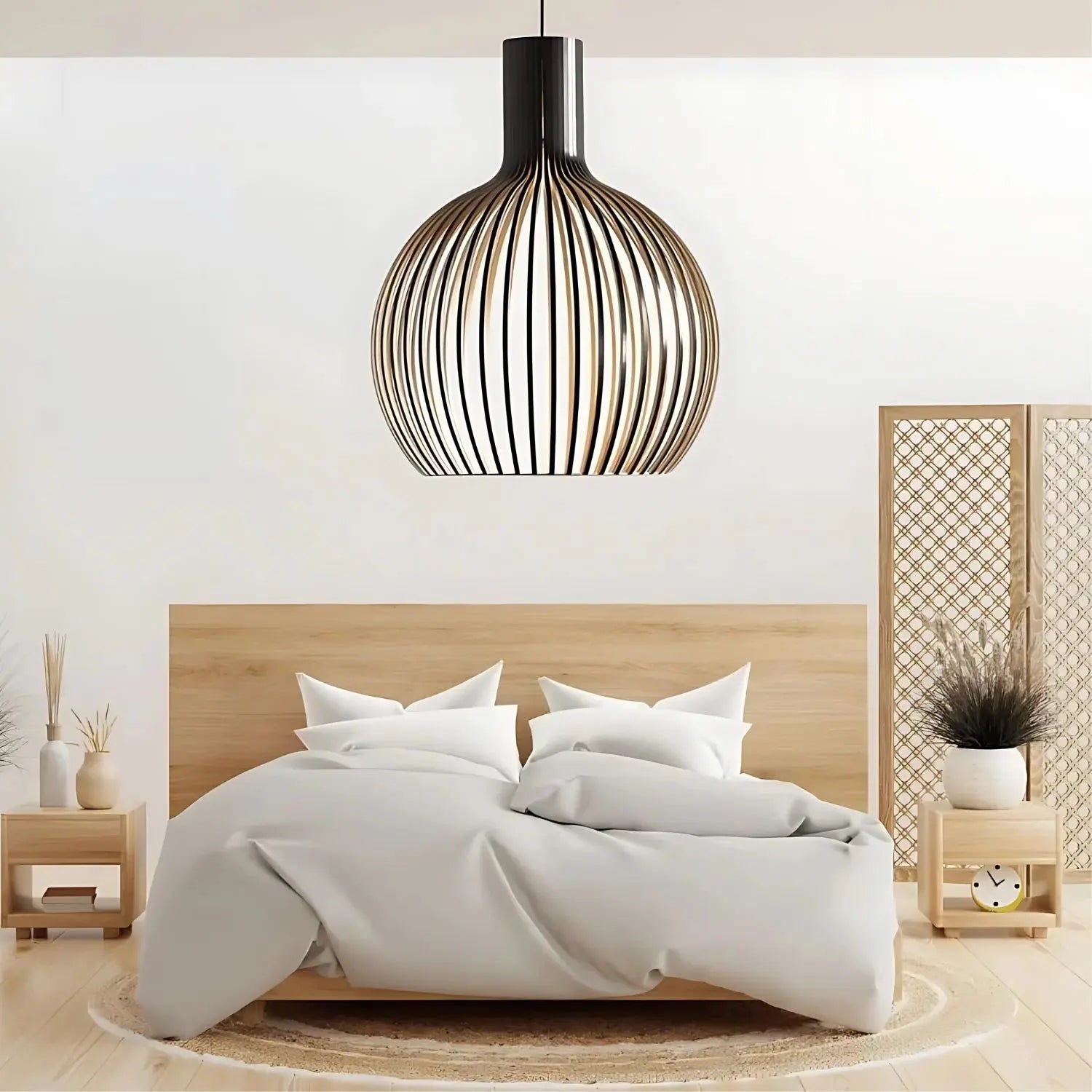 Luminaire Suspendu Scandinave | Élégance Minimaliste en Bois Naturel