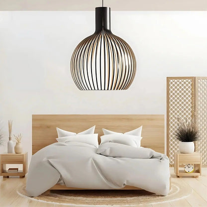 Luminaire Suspendu Scandinave | Élégance Minimaliste en Bois Naturel