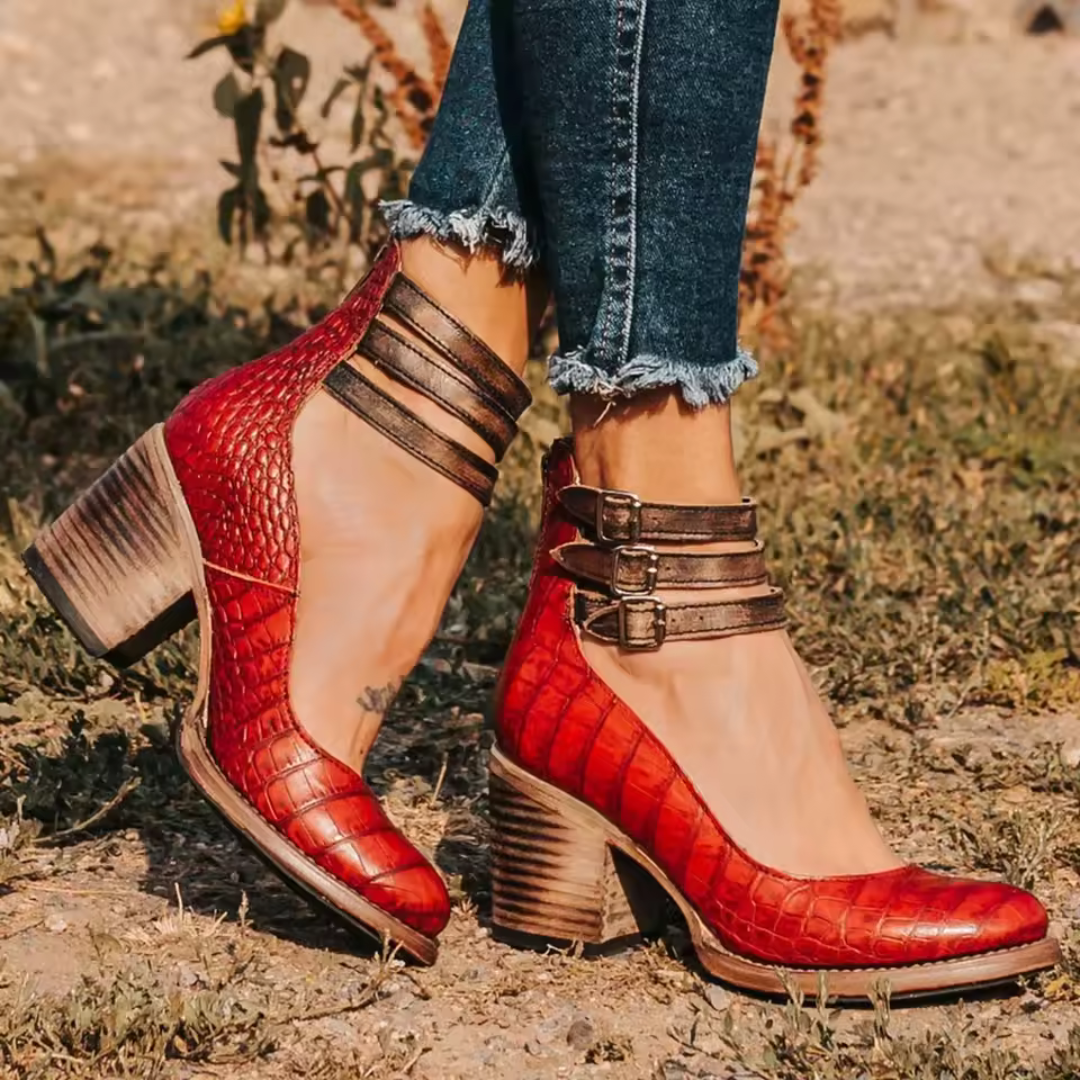Pompes à Talons Épais Vintage | Élégance et Confort au Quotidien