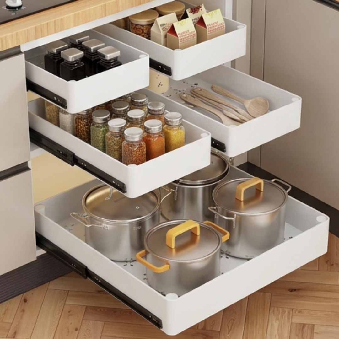 Dernier Jour -50% | SlideEase™ Tiroir de Cuisine Extensible (Lot de 3)