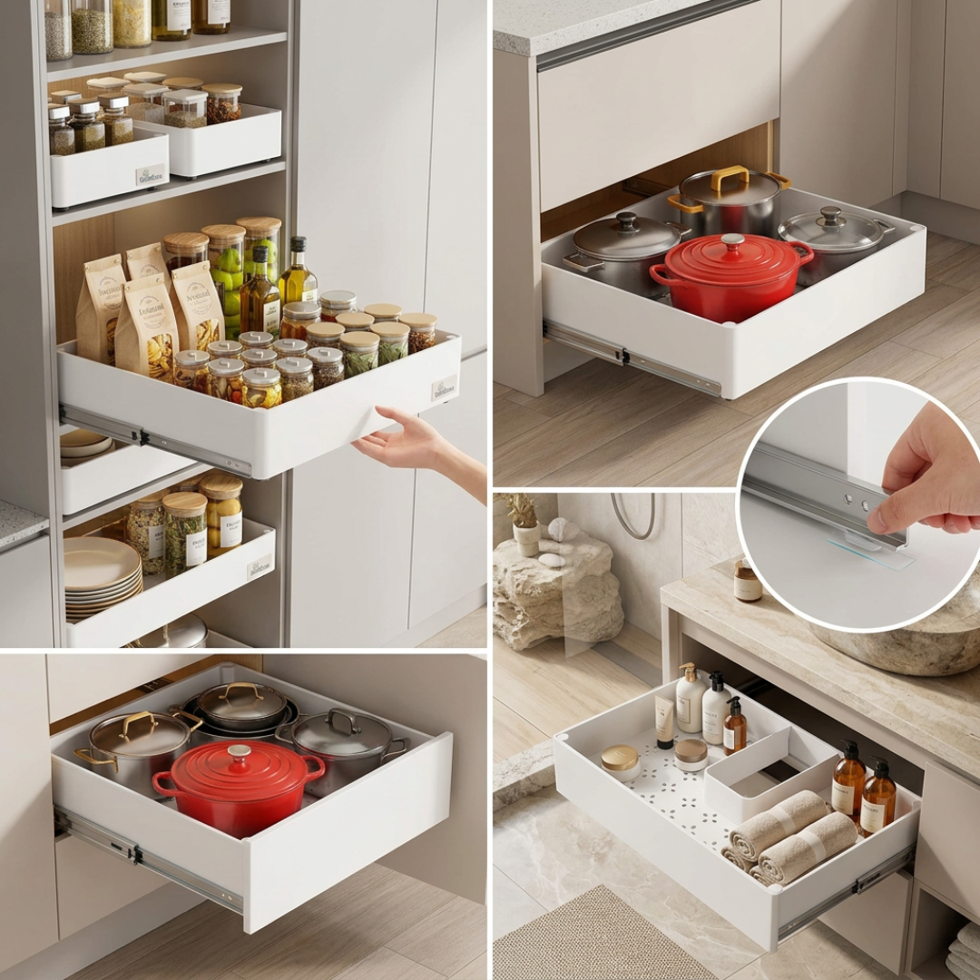 Dernier Jour -50% | SlideEase™ Tiroir de Cuisine Extensible (Lot de 3)