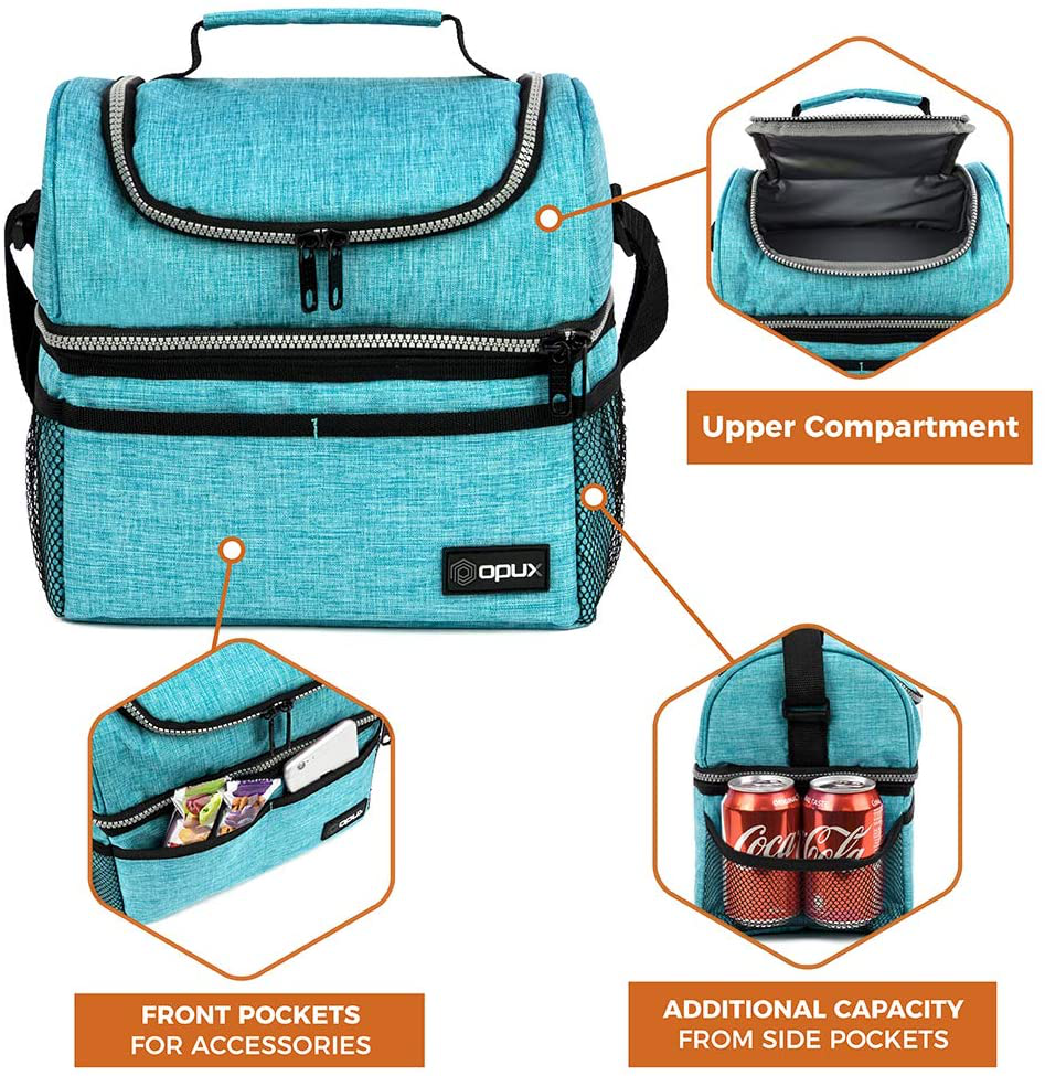 Boîte à Déjeuner Isotherme Double Compartiment | Fraîcheur Optimale pour Repas et Collations