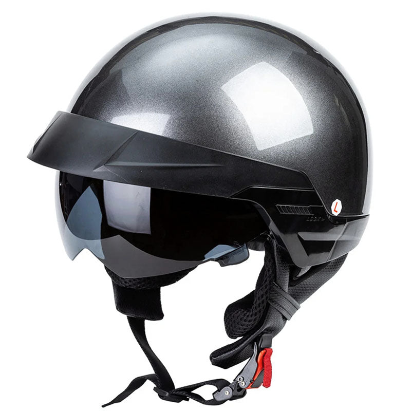 Casque de Moto Ouvert Approuvé DOT | Léger et Confortable pour Longues Balades