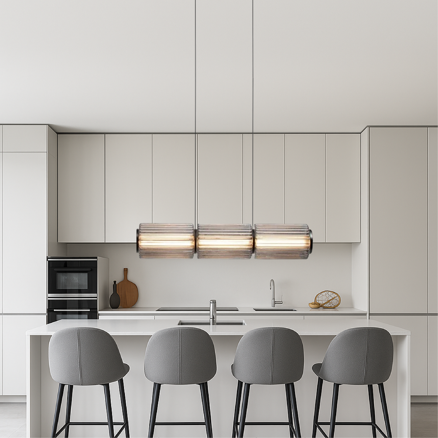 Lampe Suspendue en Verre Cylindrique | Design Élégant avec Éclairage LED