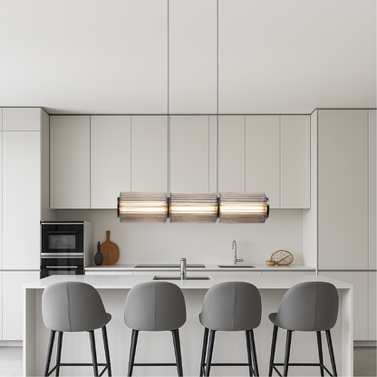 Lampe Suspendue en Verre Cylindrique | Design Élégant avec Éclairage LED