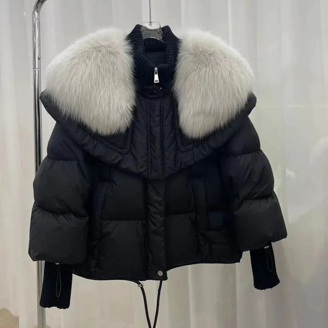 Manteau Court Chaud pour Femmes | Rembourrage Léger et Capuche Ajustable