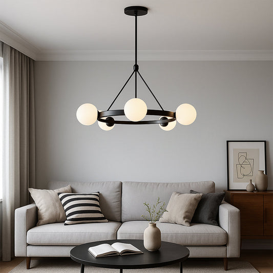 Lustre Nordique à 5 Têtes | Design Minimaliste et Élégant