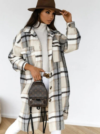 Manteau Oversize en Laine Mélangée | Chic et Confortable pour l'Hiver