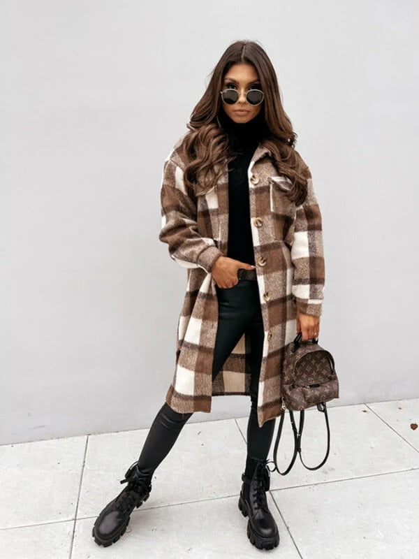 Manteau Oversize en Laine Mélangée | Chic et Confortable pour l'Hiver