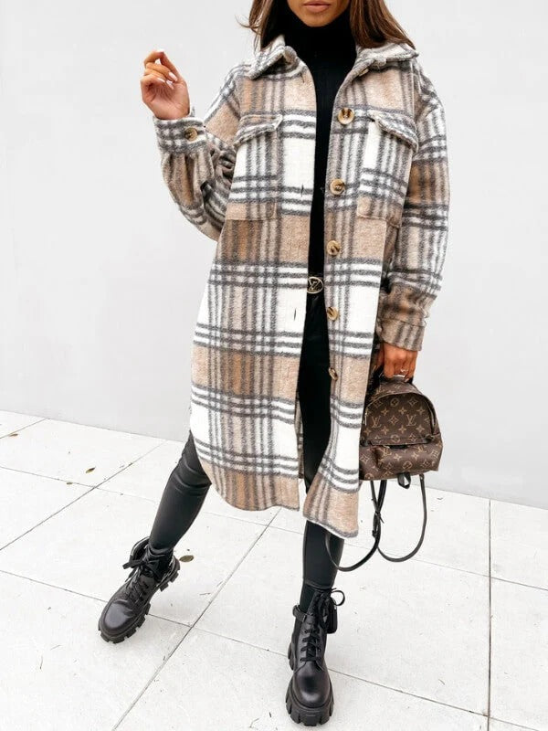 Manteau Oversize en Laine Mélangée | Chic et Confortable pour l'Hiver