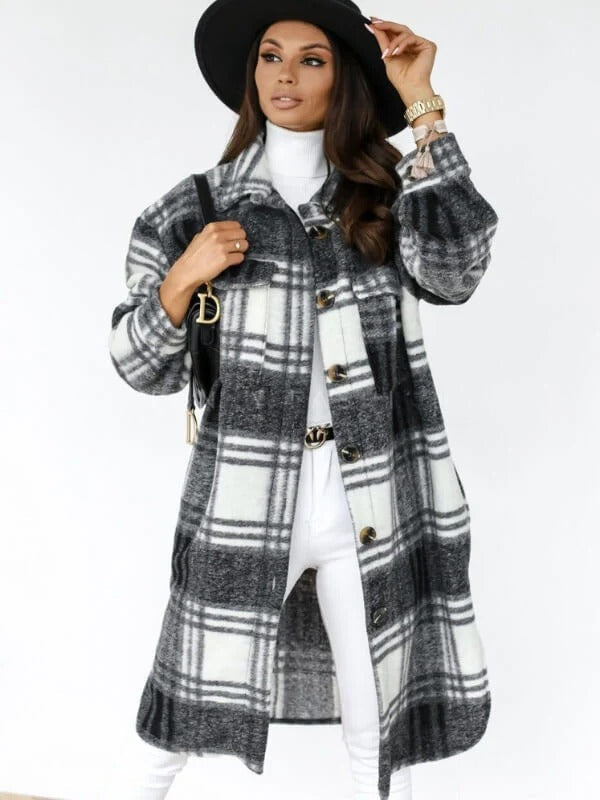 Manteau Oversize en Laine Mélangée | Chic et Confortable pour l'Hiver
