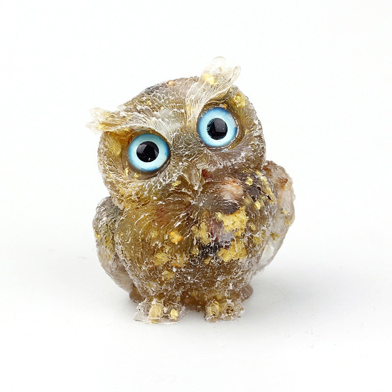 Figurine de Hibou en Cristal Naturel | Fait Main pour Décoration Unique