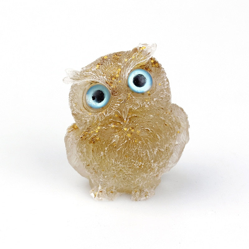 Figurine de Hibou en Cristal Naturel | Fait Main pour Décoration Unique