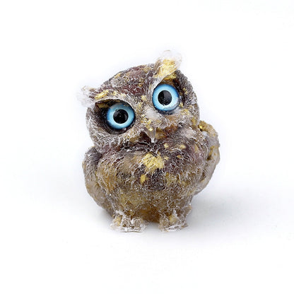 Figurine de Hibou en Cristal Naturel | Fait Main pour Décoration Unique