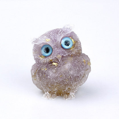 Figurine de Hibou en Cristal Naturel | Fait Main pour Décoration Unique